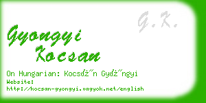 gyongyi kocsan business card